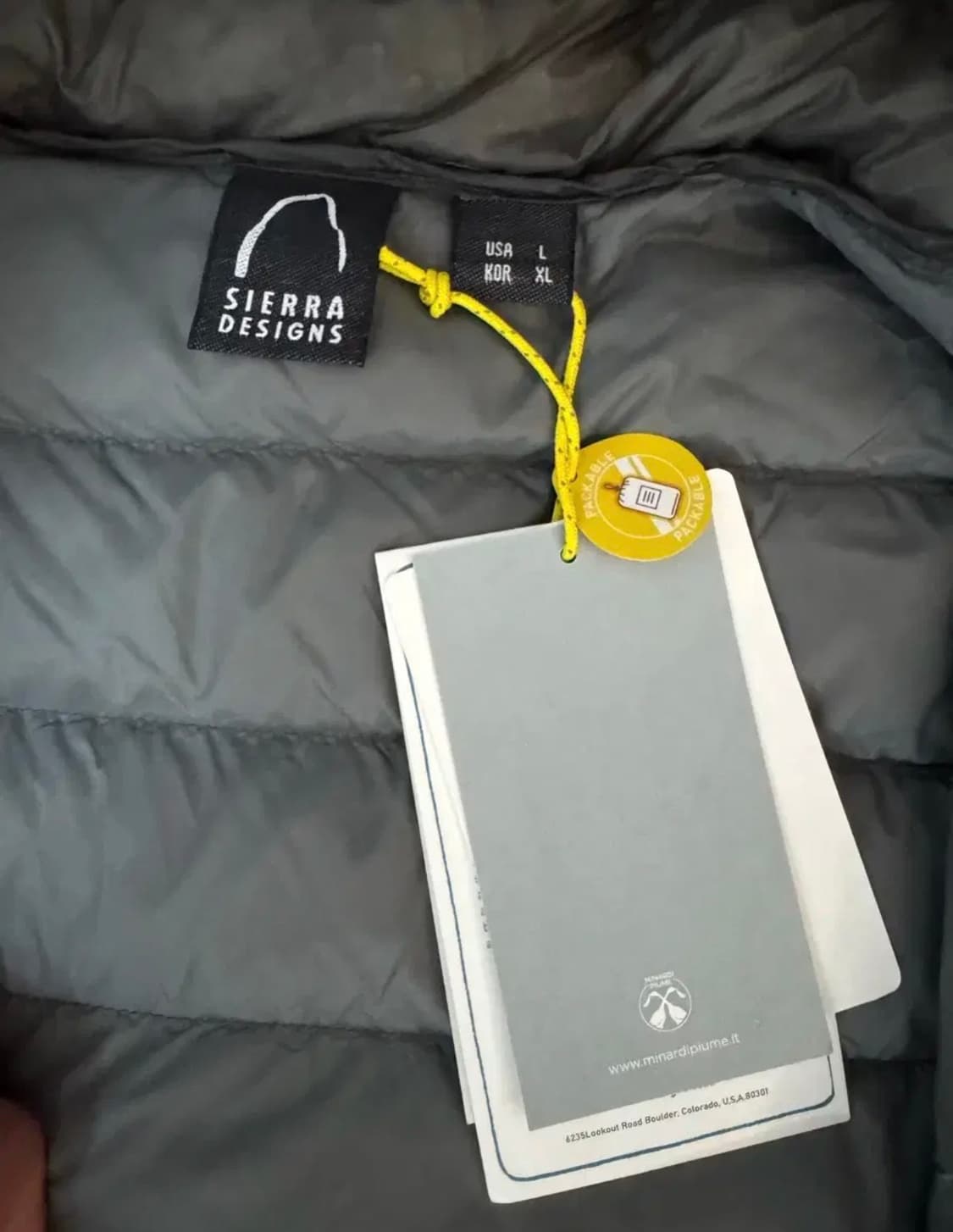 (새상품) 시에라디자인 뮤어 구스다운 경량패딩 차콜(XL) 상품이미지5