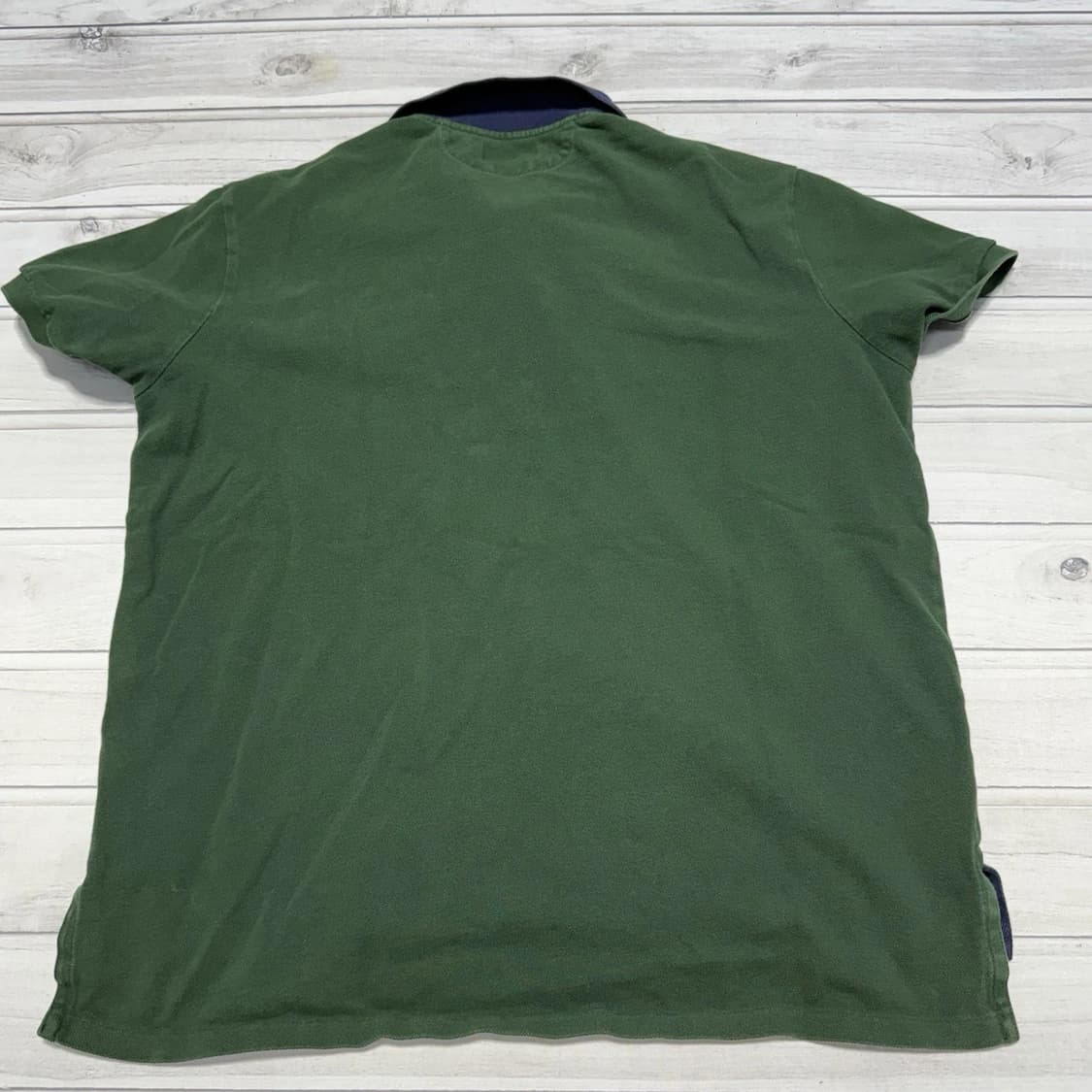 폴로 랄프로렌 사선 배색 트리플 포니 카라티 그린 네이비 상품이미지4