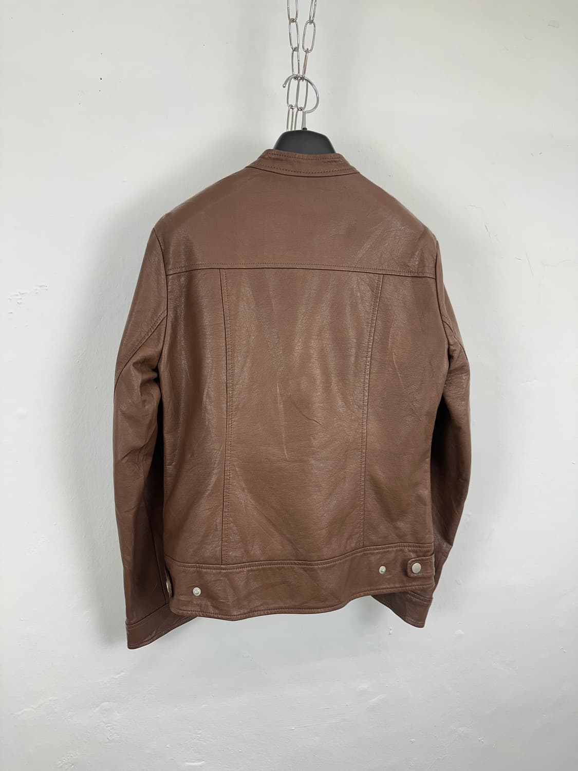Brown Faux Leather Jacket 상품이미지7