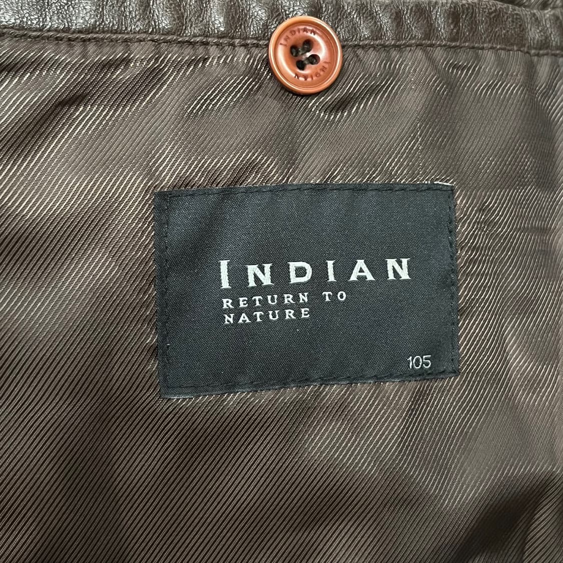 [정품/105] 인디안 가죽 무스탕 자켓 브라운 b19 상품이미지5