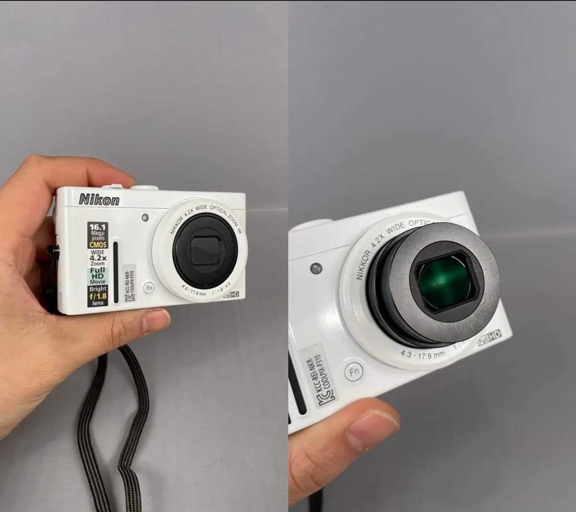 작례O 니콘 쿨픽스 p310 화이트 빈티지 디지털 카메라 풀구성 상품이미지2