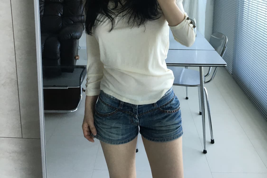 stud denim micro shorts 상품이미지6