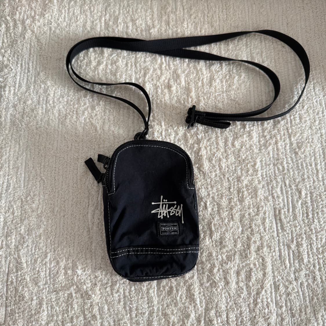 PORTER X STUSSY 포터 스투시 파우치 숄더백 블랙 상품이미지1