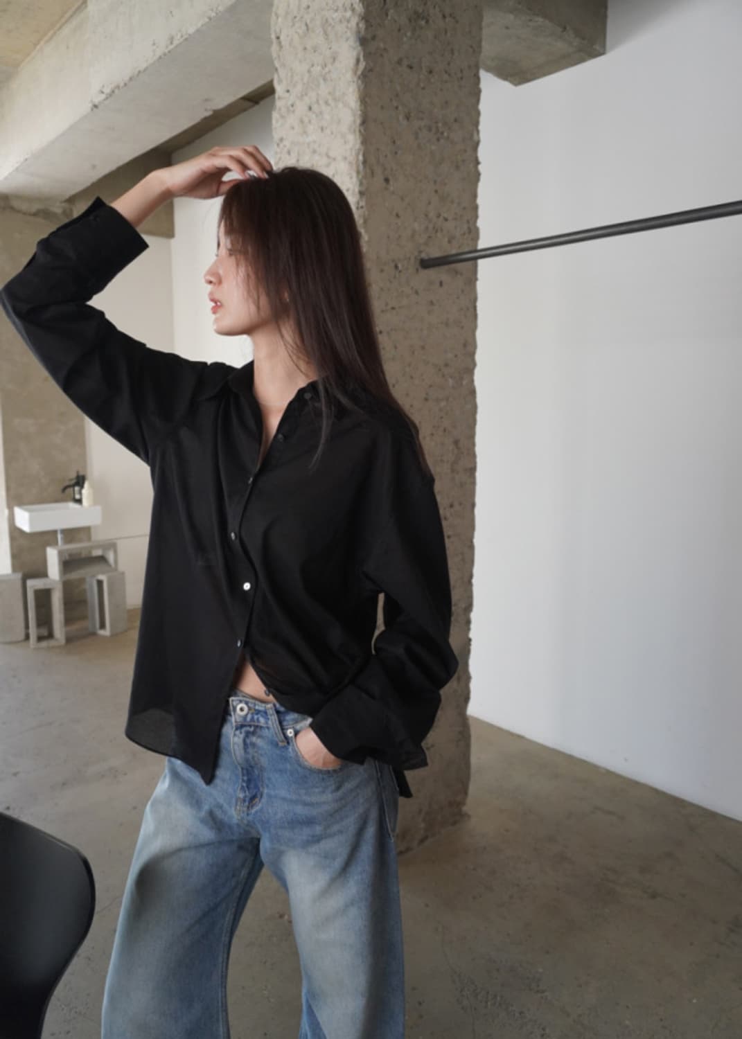 뉴욕나인 THE AQUA SHIRTS BLACK 상품이미지3