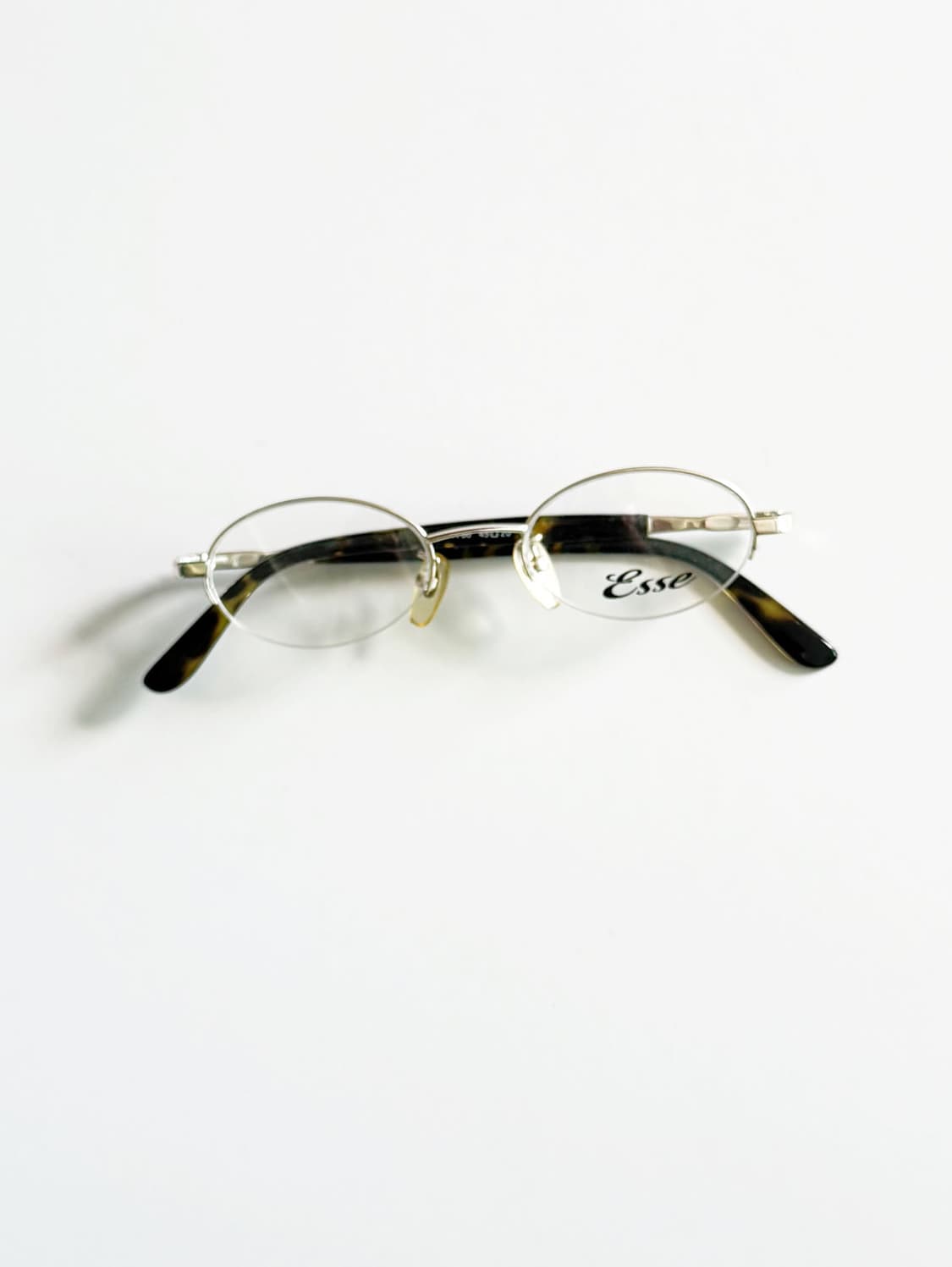ESSE 실버톤 오벌 반무테 프레임 빈티지 안경 상품이미지2