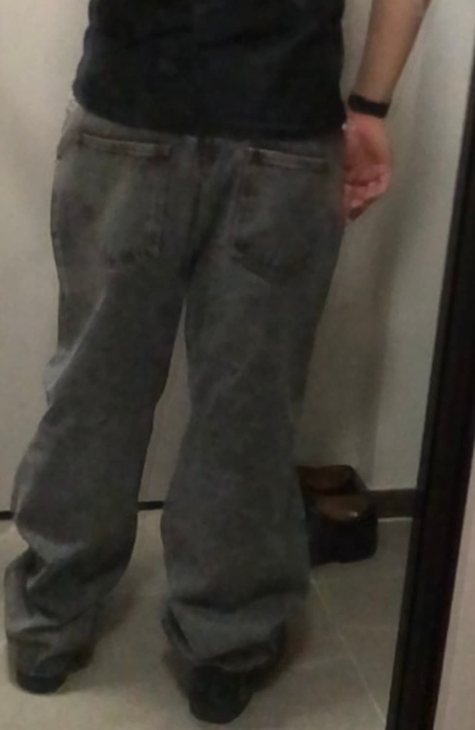 위캔더스 스톤 워시드 데님 블랙 상품이미지3