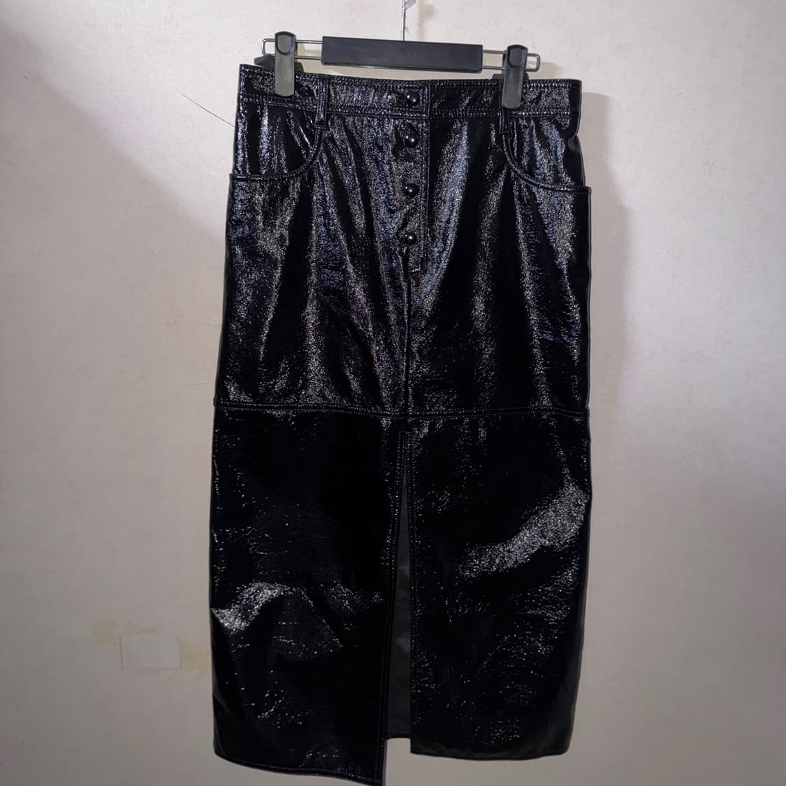 MSGM 블랙 크링클 인조 가죽 팬츠 42 (여성 66정도) 상품이미지1