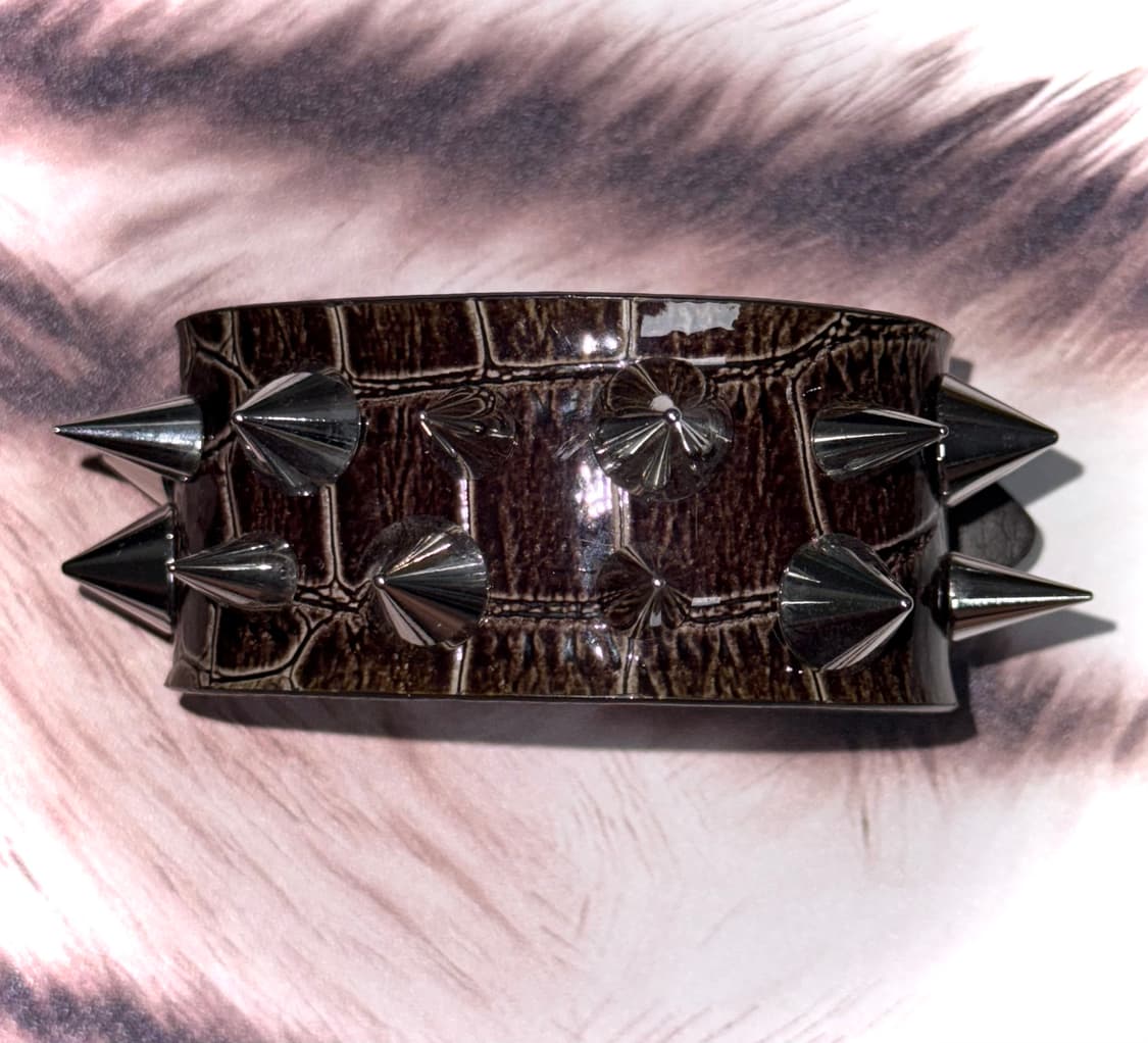 emo 펑크 갸루 스파이크 스터드 가죽 뱅글 팔찌 상품이미지1