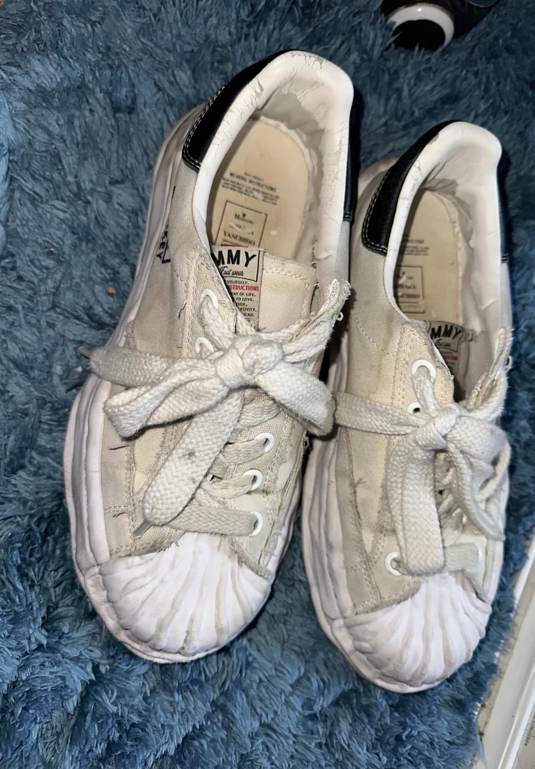 메종 미하라 야스히로 블레이키 OG 솔 캔버스 로우탑 화이트 EU44 상품이미지2