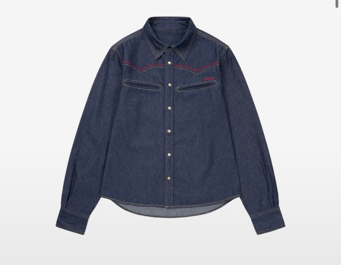 아캄 Stitched Western Denim Shirts indigo 상품이미지1