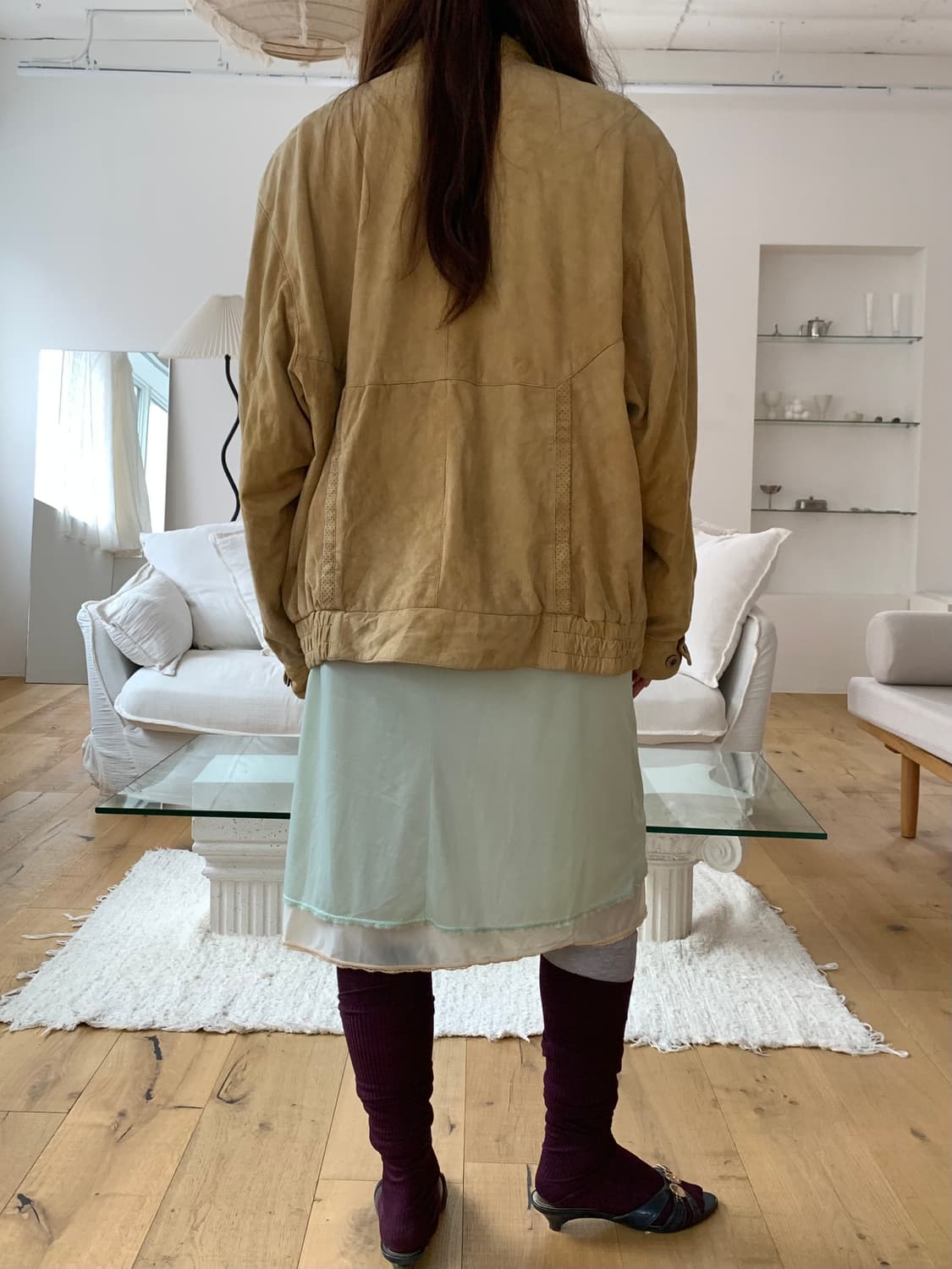 Yellow beige suede jacket 상품이미지6