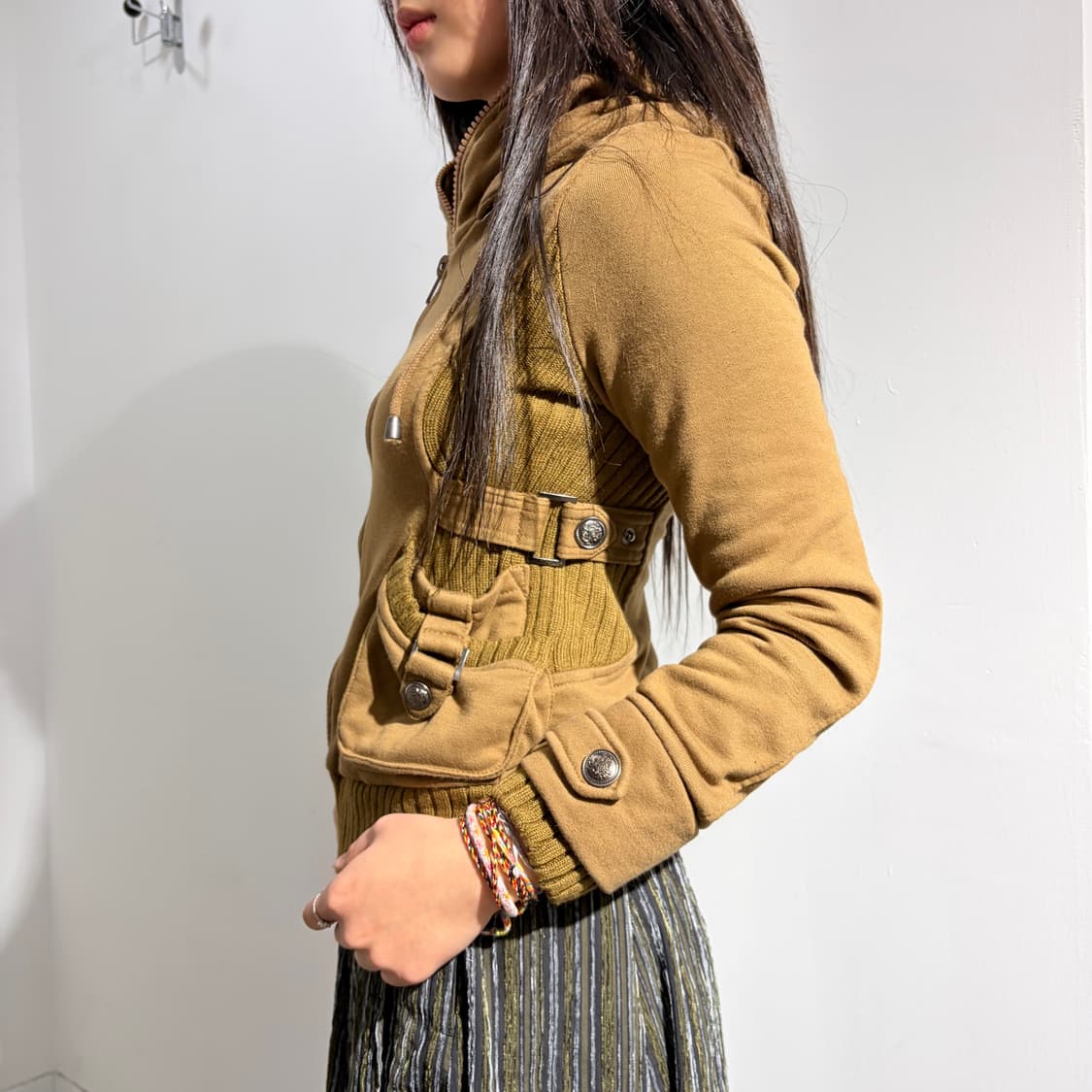 Y2k 브라운 카고 후드집업 상품이미지4