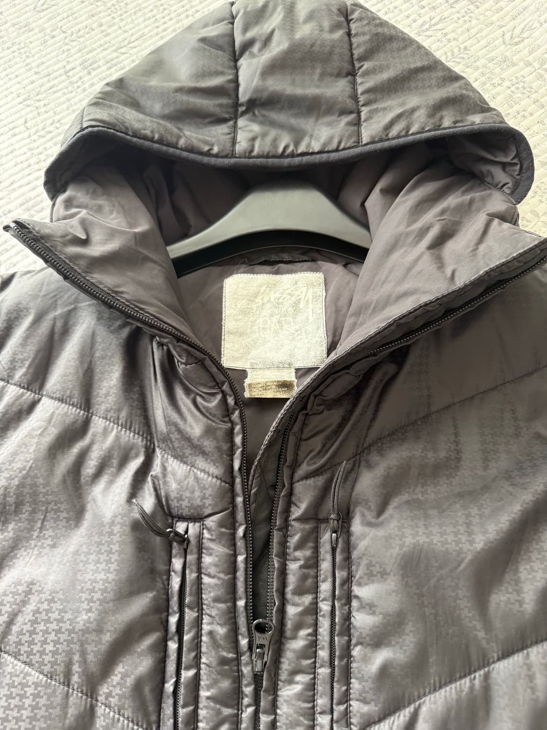 90년도 올드 스투시 GEAR 써모라이트 플라이트 플레인 블랙 패딩 자케 상품이미지2