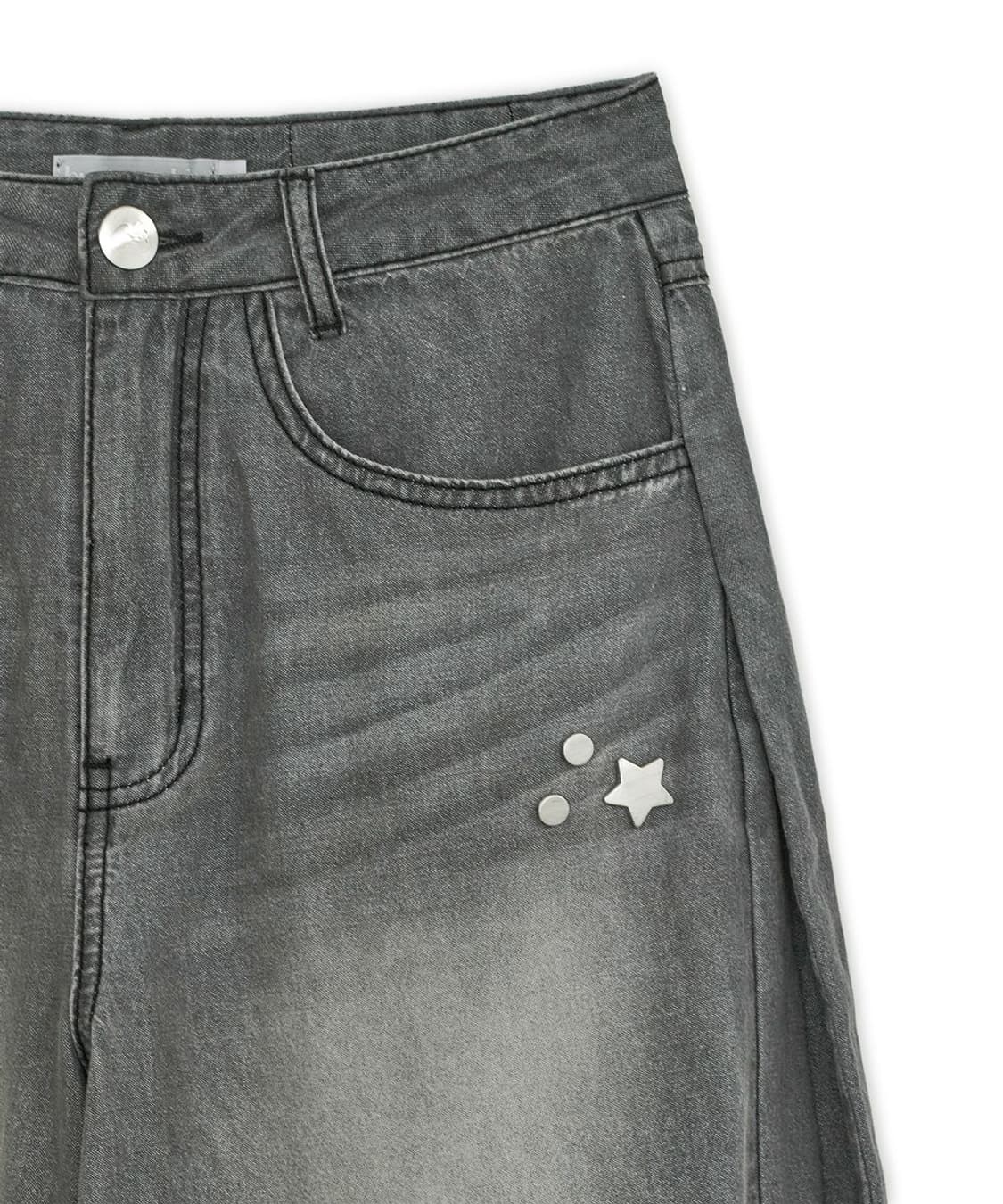 허그유어스킨 코리락쿠마 워시드 진 데님 팬츠 다크 그레이 바지 상품이미지3