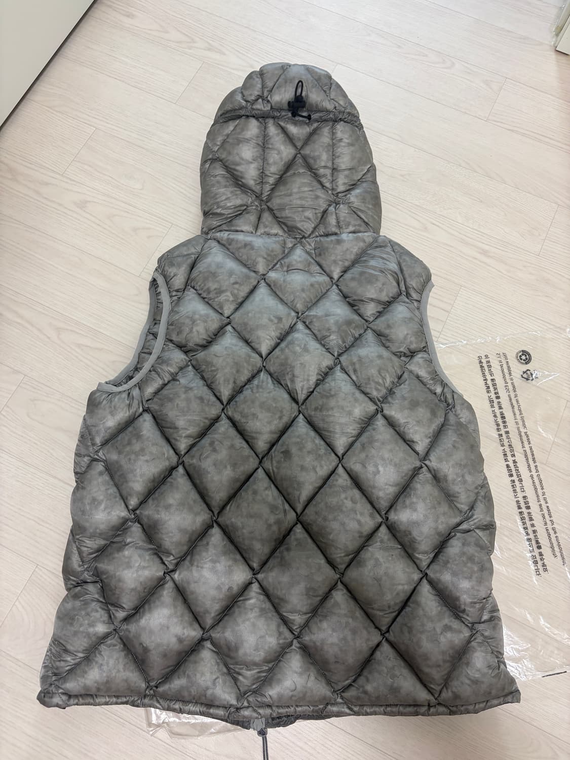 로아 하이킹 누나 800 후드 다운 패딩 베스트 그레이 L 상품이미지7