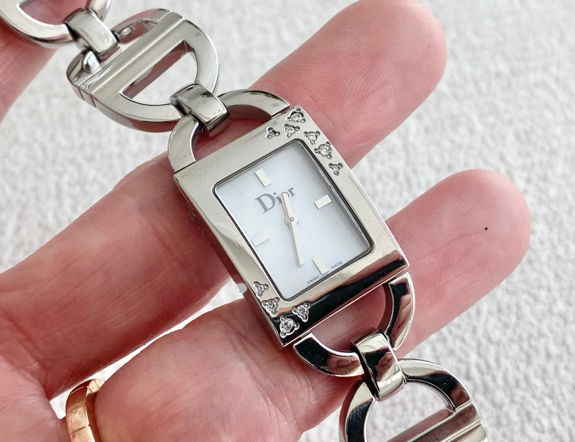 크리스찬 디올 마리스10p 다이아 화이트 자개 다이얼 쿼츠 상품이미지3