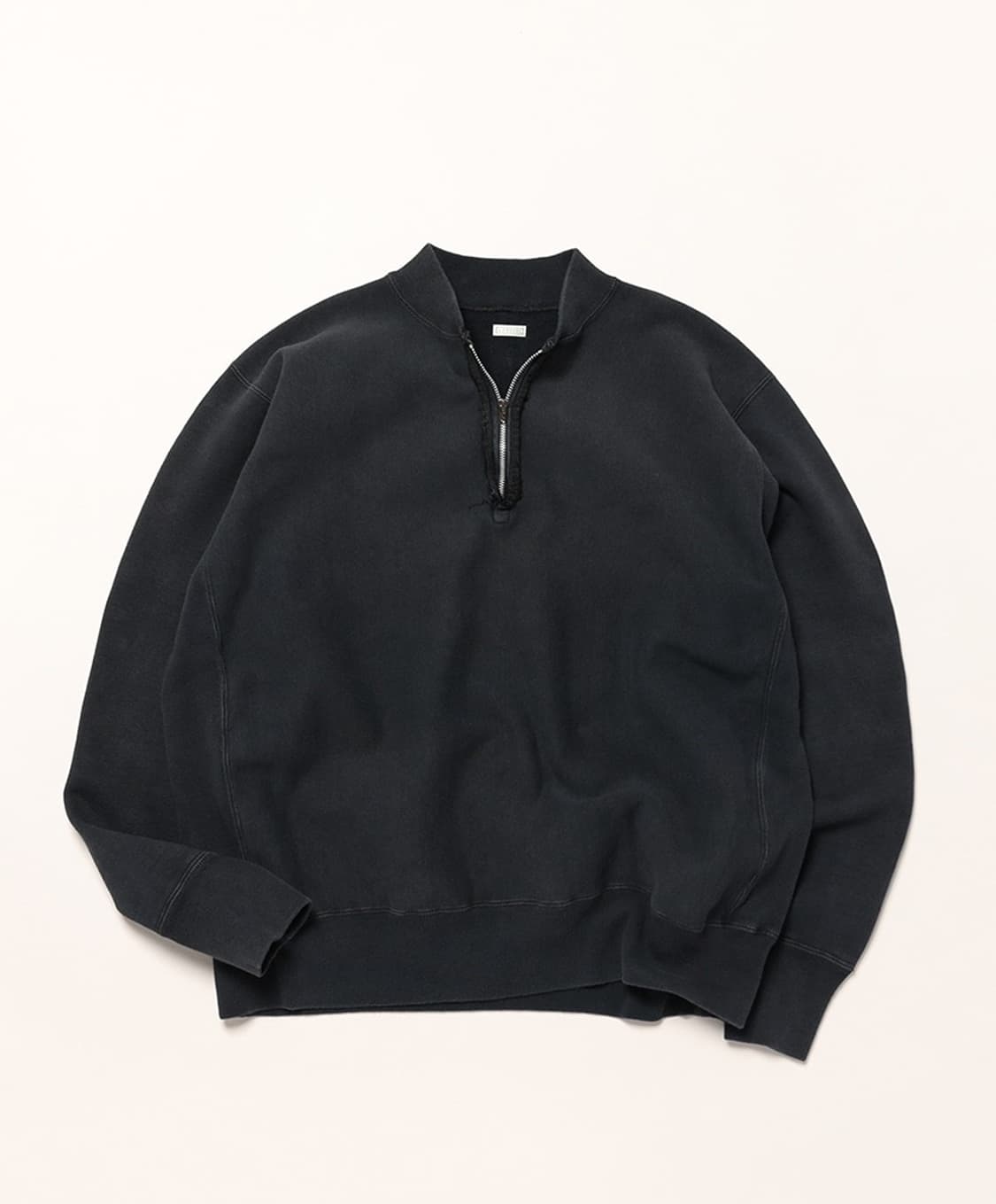 아프레쎄 빈티지 하프 집 립 칼라 스웻셔츠(블랙) 3size 상품이미지1