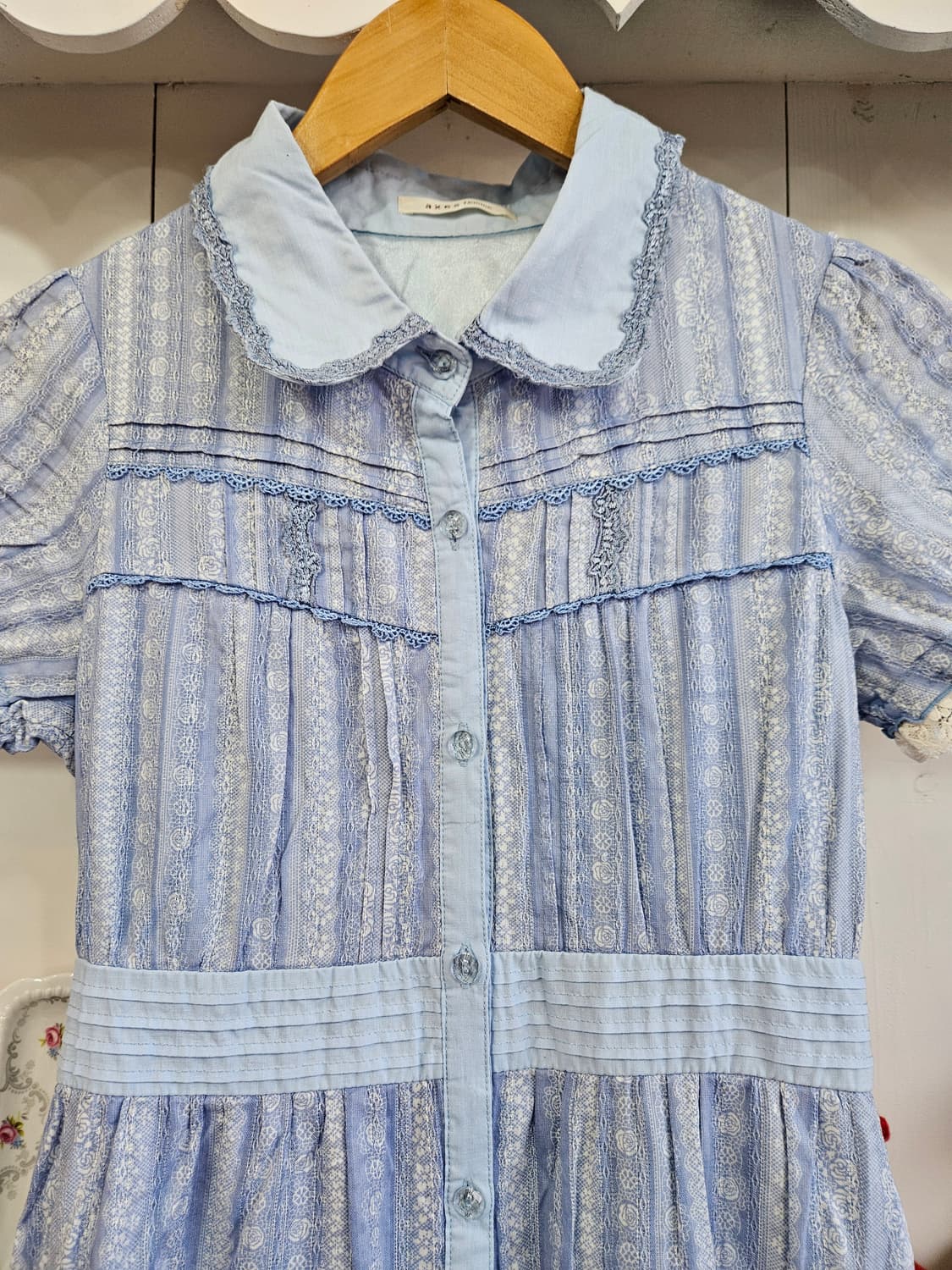 (Axes Femme) 레이스 스트라이프 원피스 상품이미지3