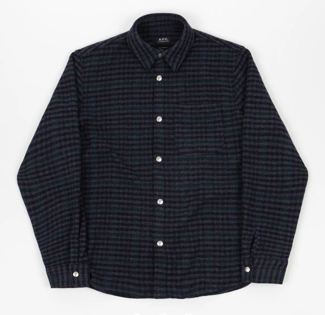 A.P.C. Trek 오버 체크 셔츠 M 다크 네이비 상품이미지1