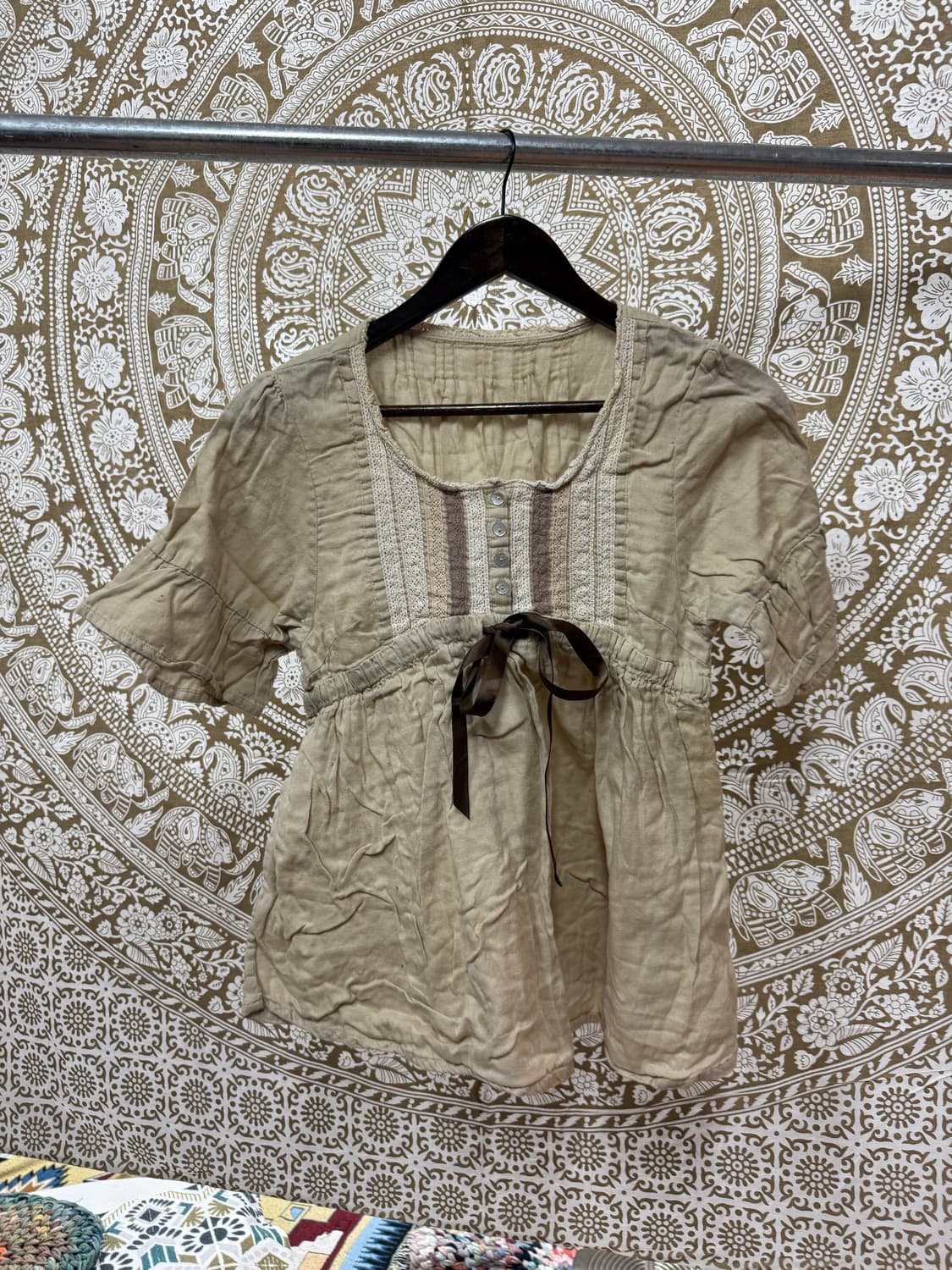 제페니즈 빈티지 여성 반팔 모리 블라우스  상품이미지3