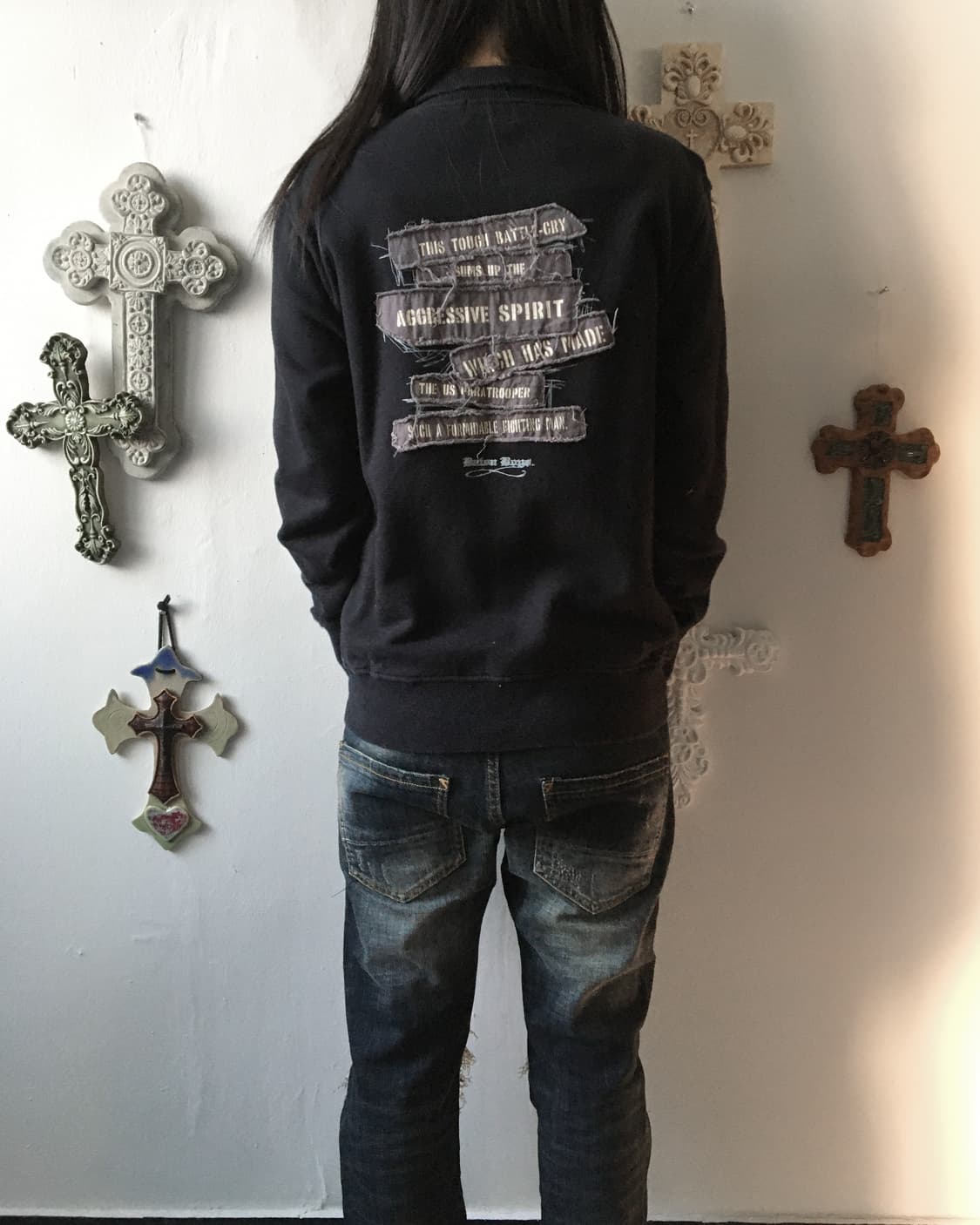 Back patch point high neck zip up 상품이미지7