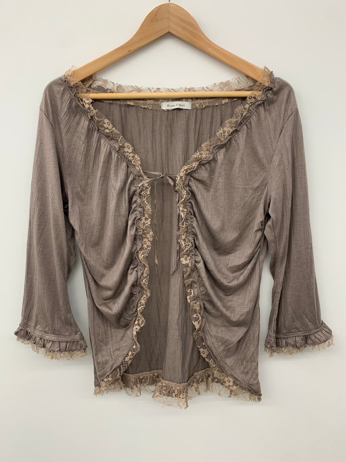 Rosa cherry 레이스 셔링 가디건 상품이미지3