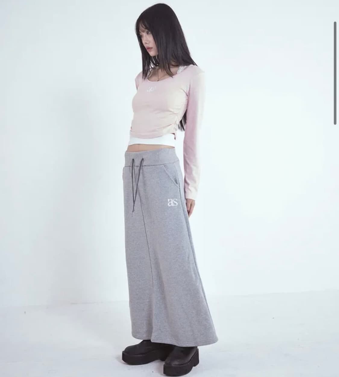 애즈온 트레이닝 롱 스커트 상품이미지2