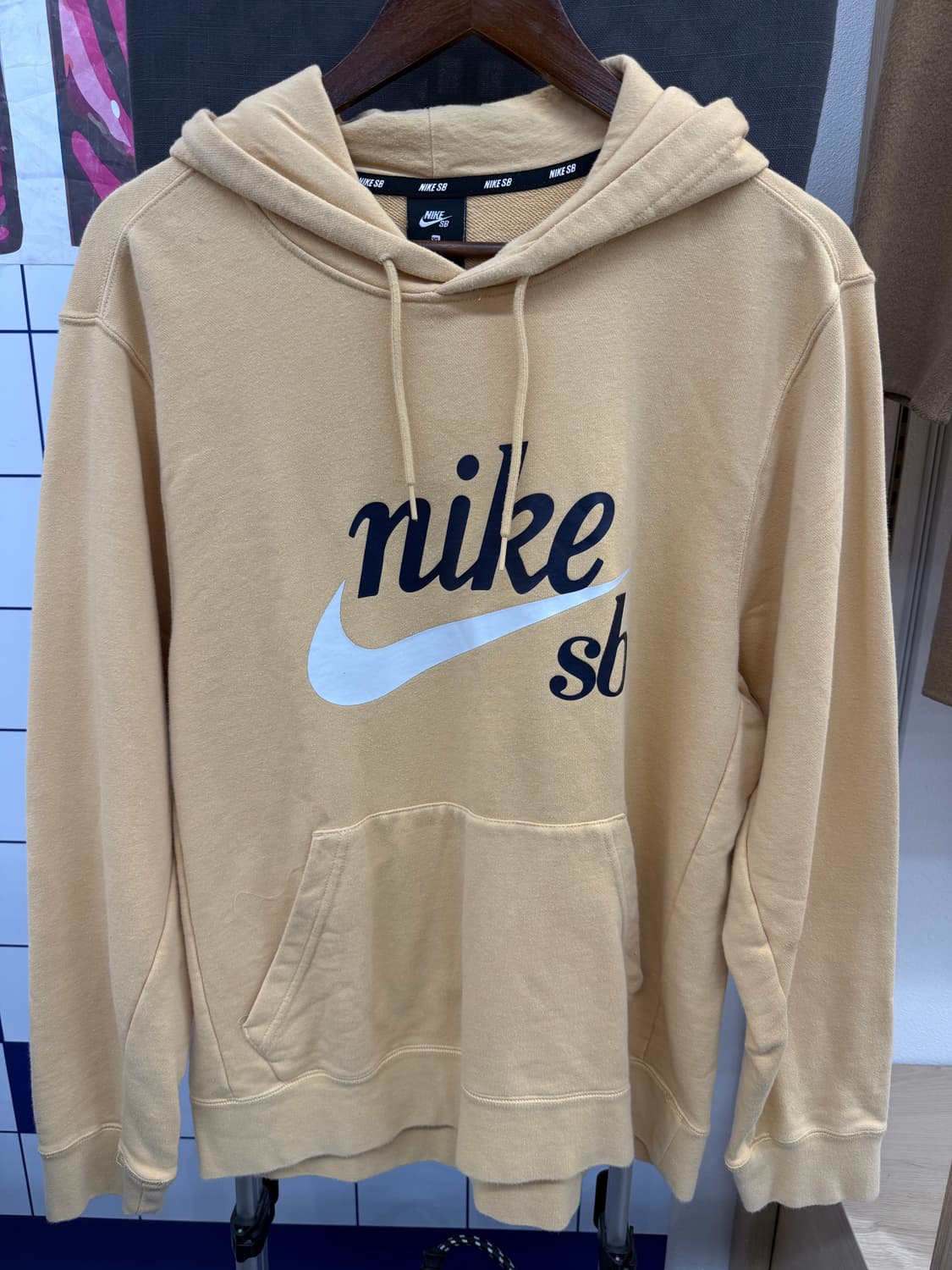 나이키 SB 빅로고 옐로우 후드티 상품이미지1