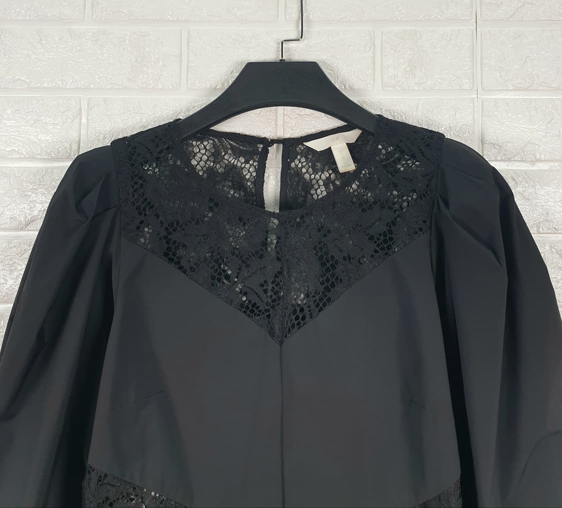 [55]H&M 레이스 트리밍 블랙 맥시 원피스 상품이미지5