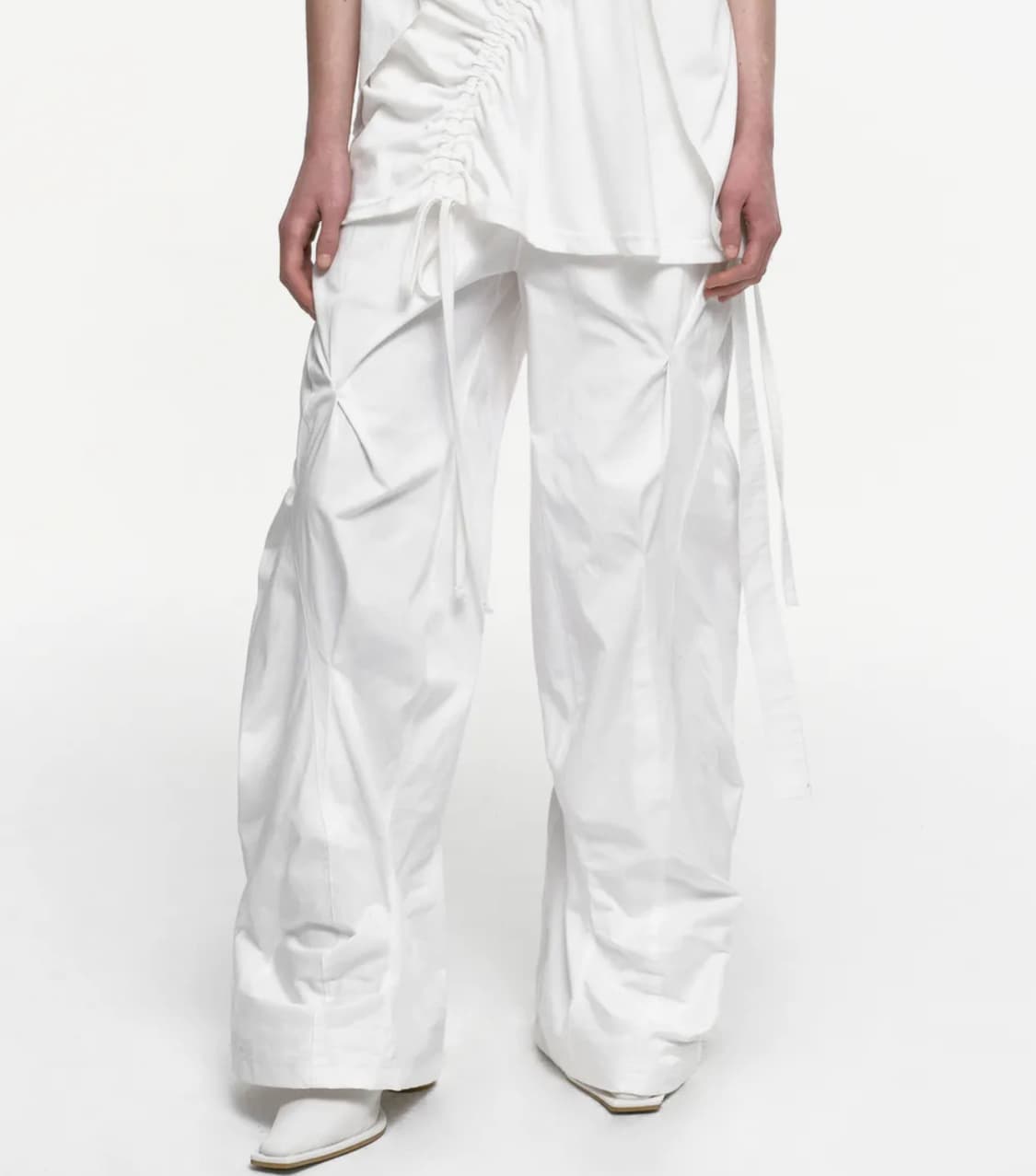 나체 DISTORTED DRAPING PANTS IVORY 디스톨티드 상품이미지1