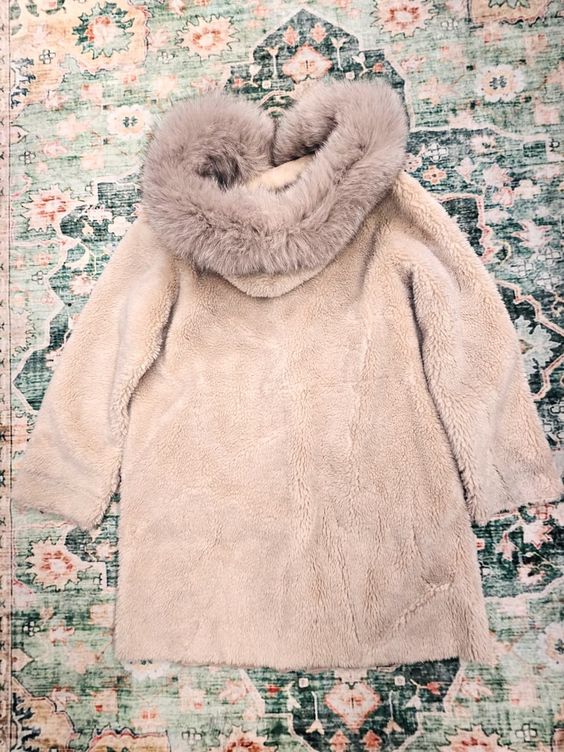 빈티지 양모폭스퍼후드 무스탕 상품이미지4