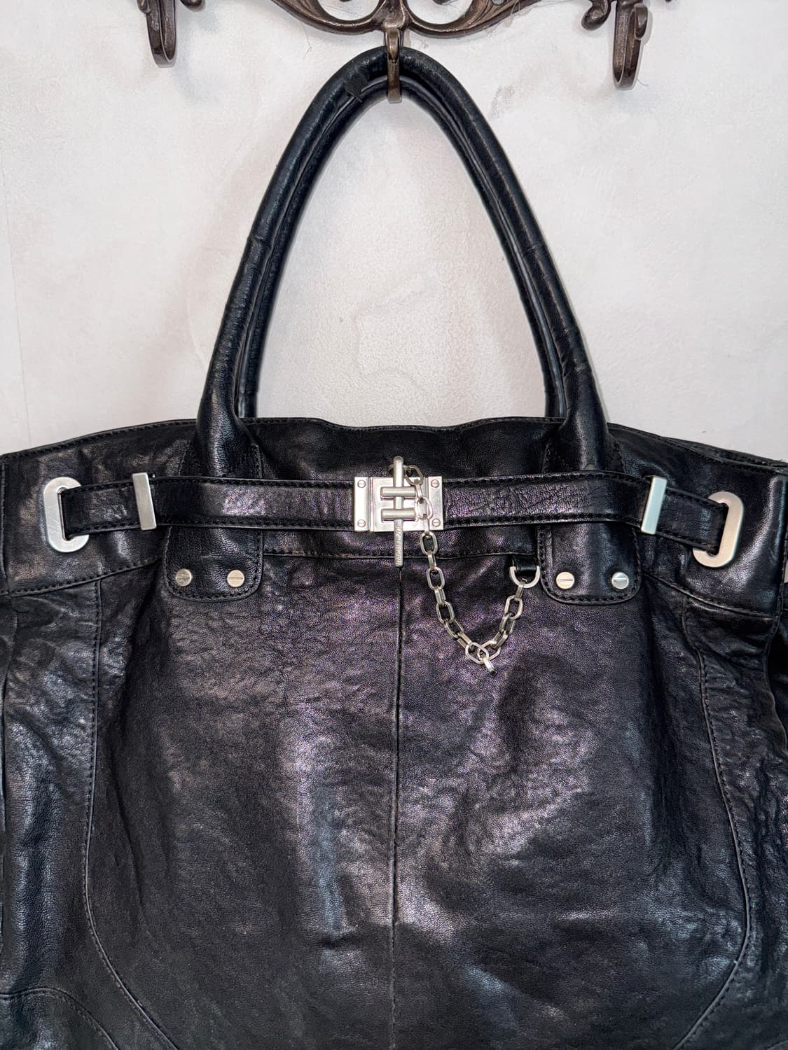 Rachel Zoe black chain buckle tote bag 상품이미지3
