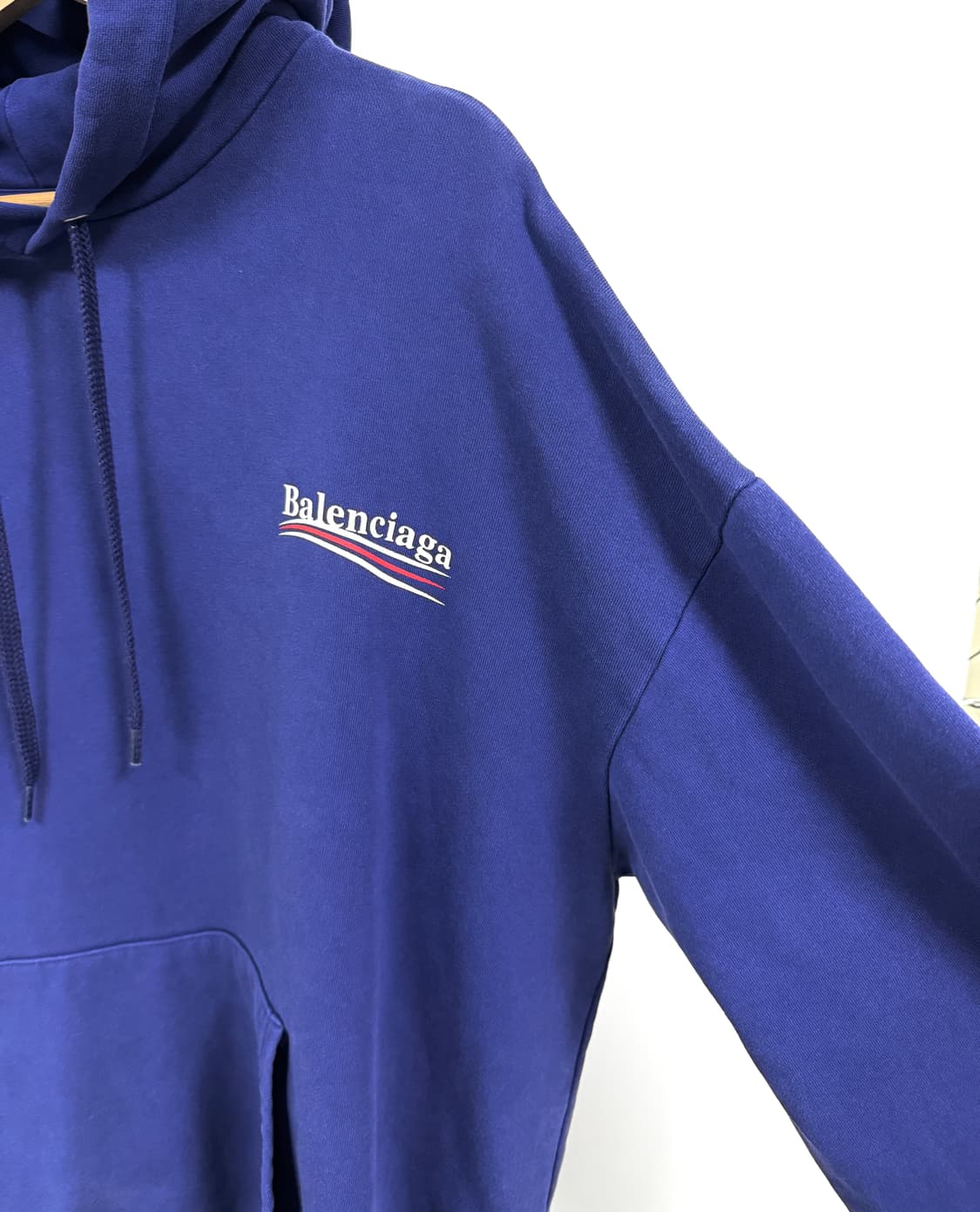 BALENCIAGA 발렌시아가 폴리티컬 캠페인 블루 후드 스웻셔츠 L 상품이미지3