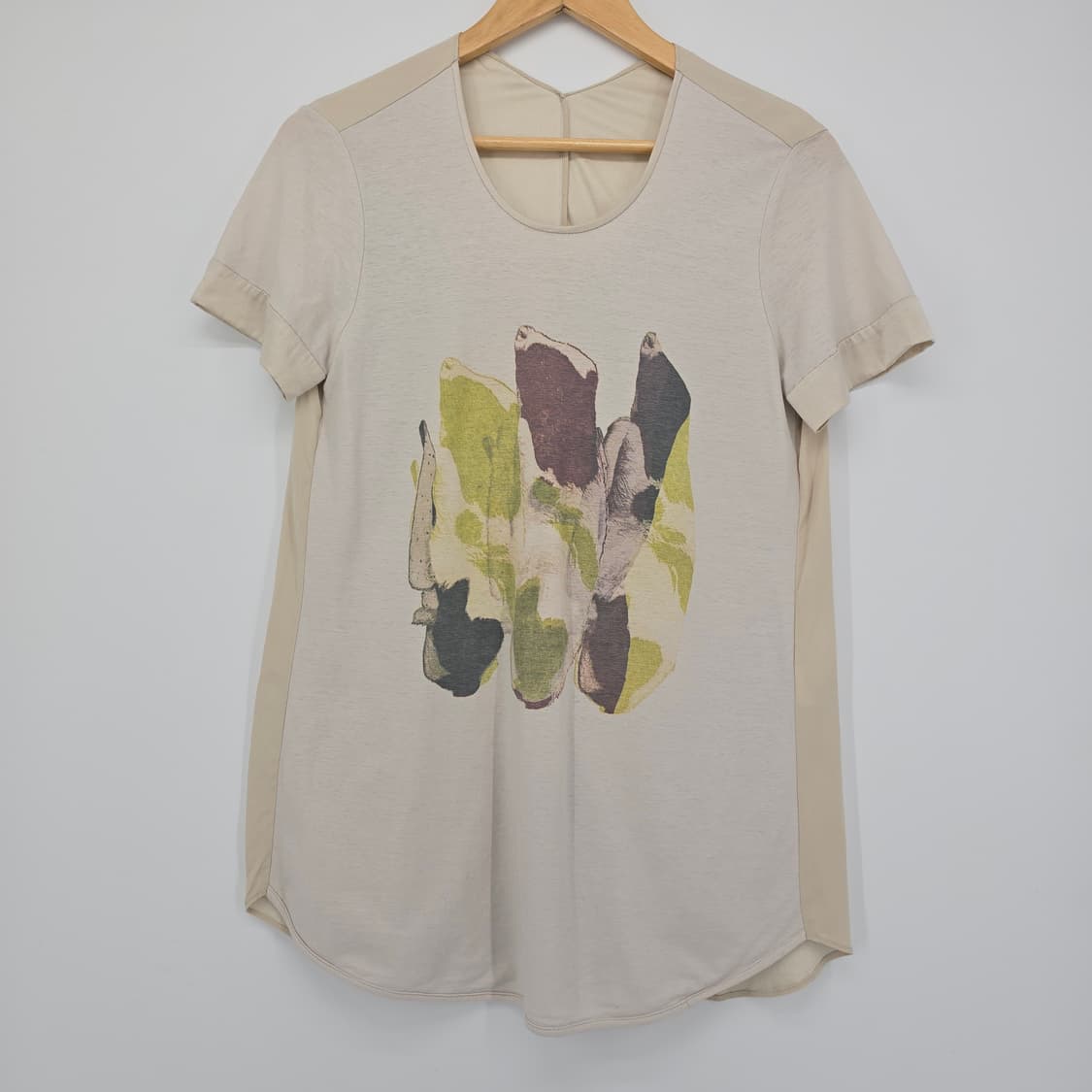 KUHO 프린팅 배색 티셔츠 / 미니멀 아트 반팔 티 상품이미지1