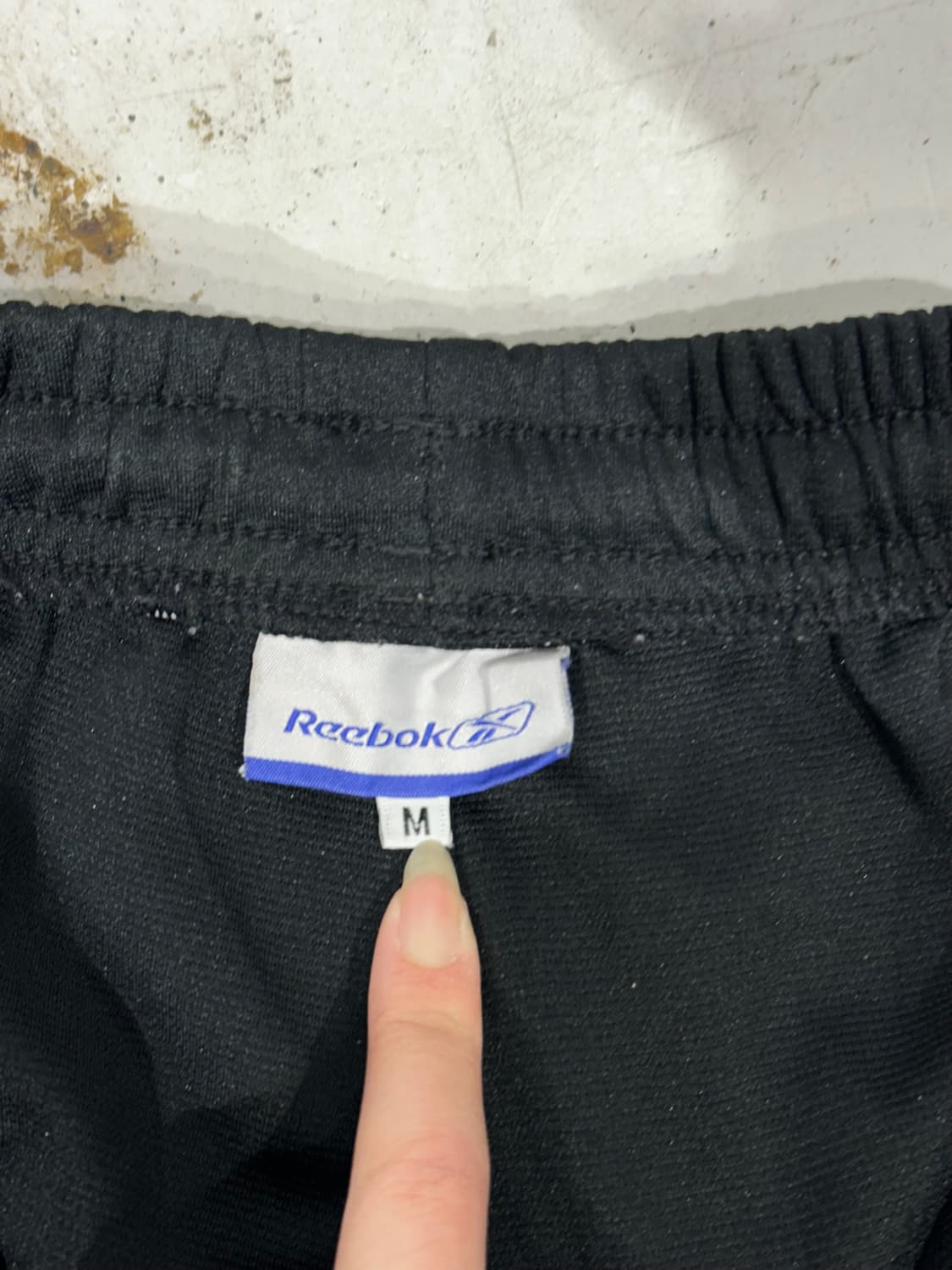 리복 블랙 와이드 스몰 로고 사이드 라인 팬츠 M 상품이미지7