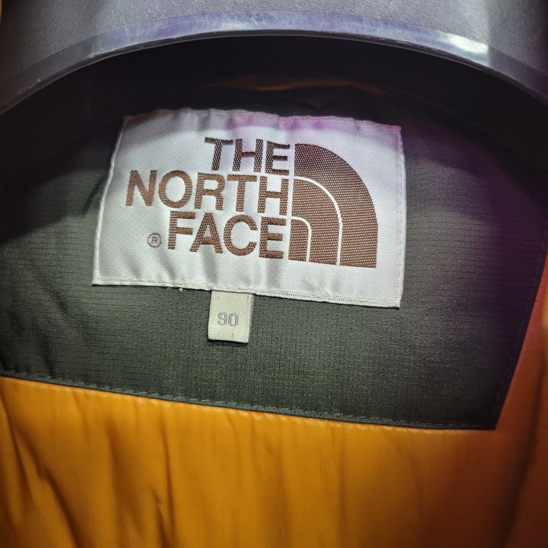 노스페이스 HYVENT 패딩 그린/브라운 배색 상품이미지5