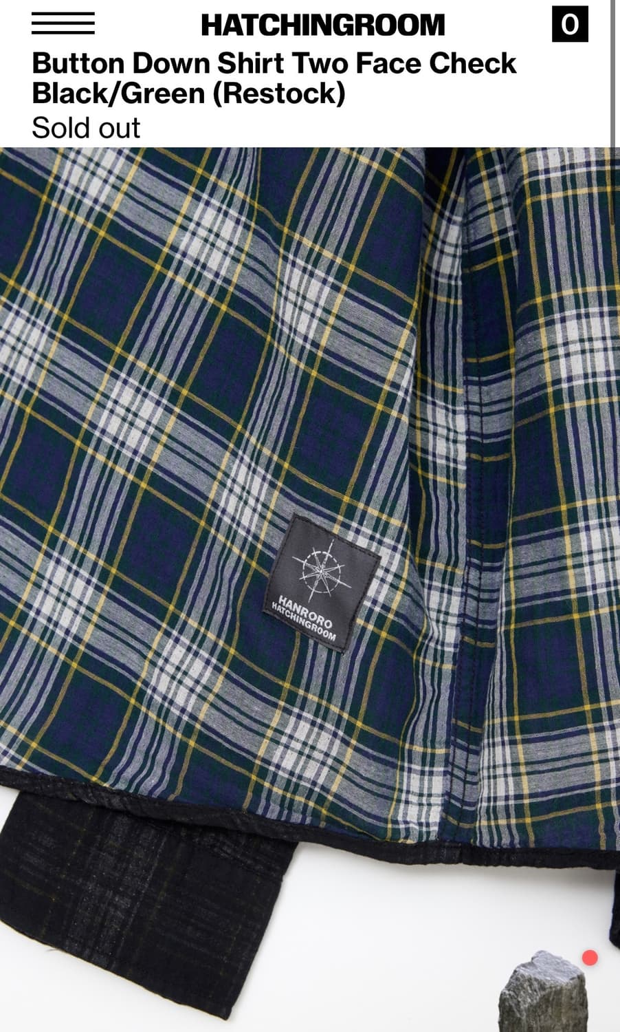 해칭룸x한로로 콜라보 체크 셔츠 (블랙&그린, 4) 상품이미지3