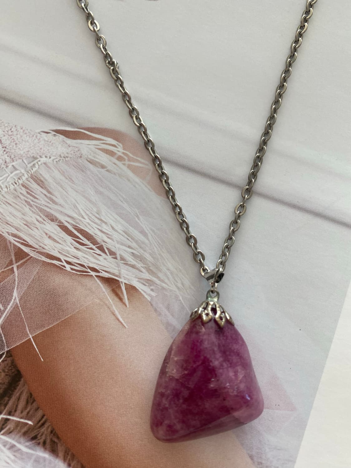 빈티지 자수정 롱 목걸이 상품이미지3