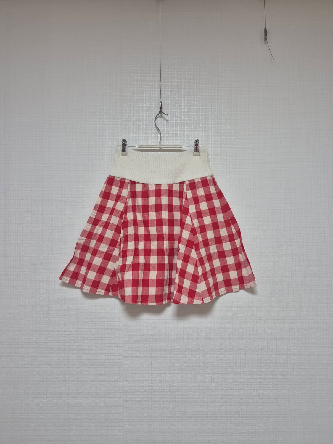 리즈리사 수선템 레드체크 면스커트 상품이미지1