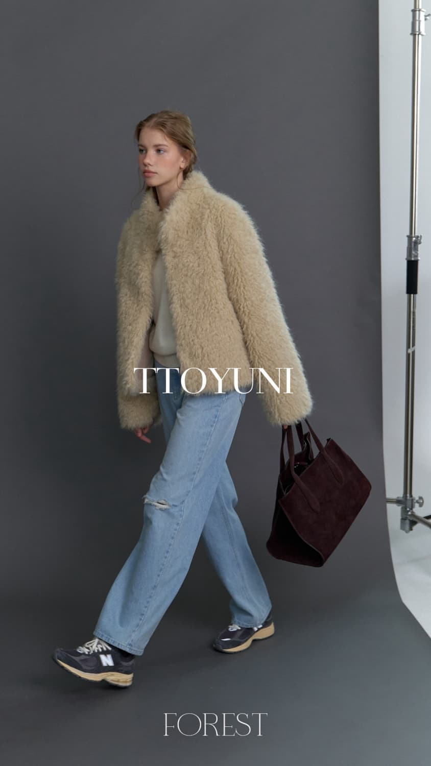 forest 포레스트 레오 퍼자켓 베이지 상품이미지1