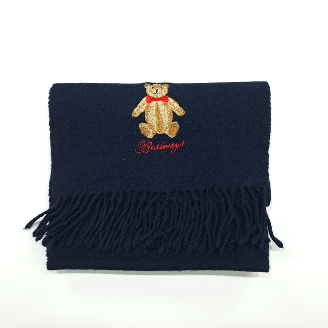MX268 버버리 90s 베어 자수 램스울 목도리 머플러 상품이미지7