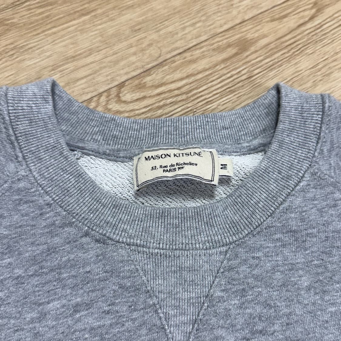 메종키츠네 폭스 헤드 그레이 패치 맨투맨 M 상품이미지3