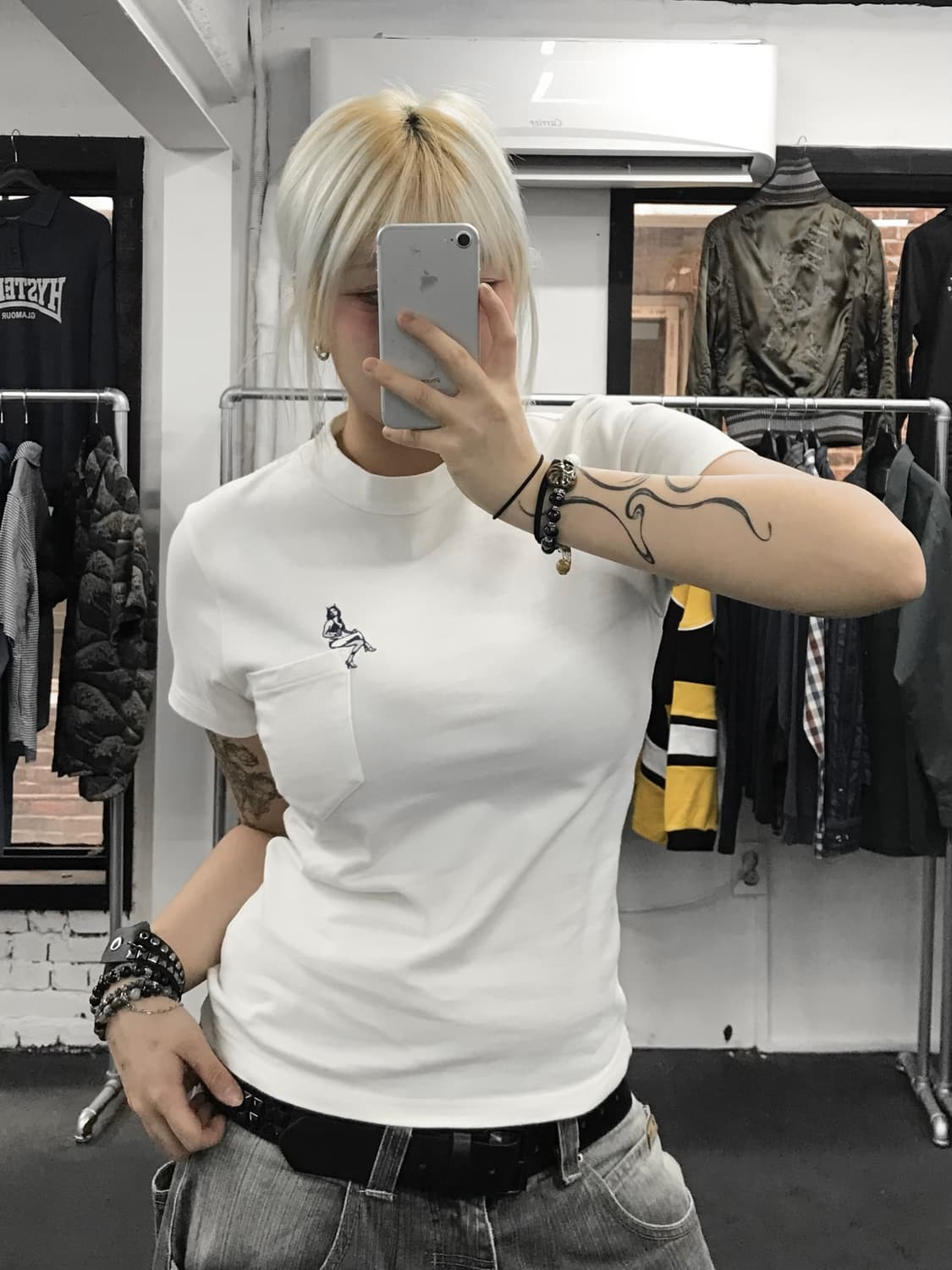 히스테릭 글래머 데빌걸 포켓 티셔츠 상품이미지2