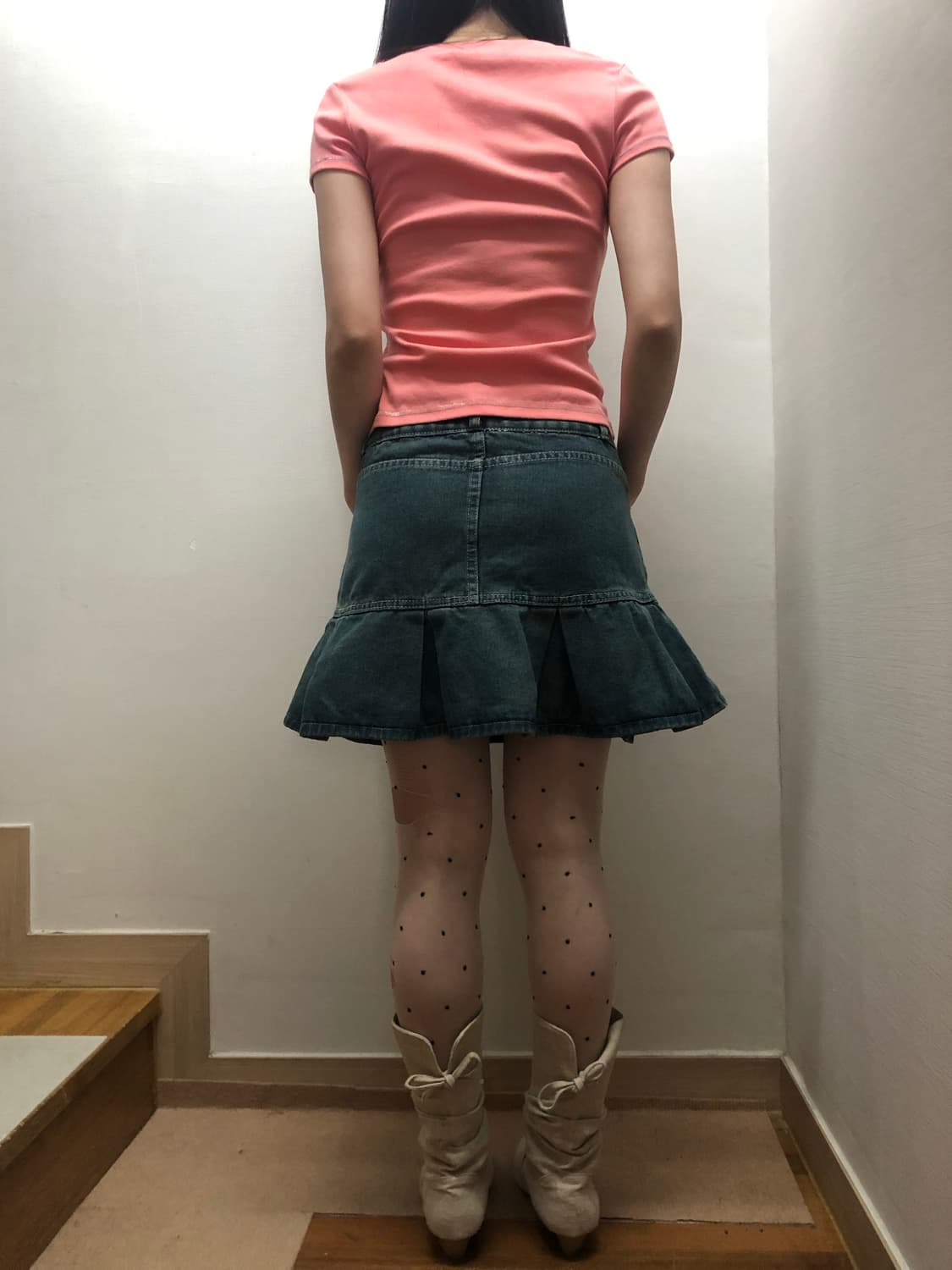 빈티지 데님 플리츠 스커트 상품이미지9