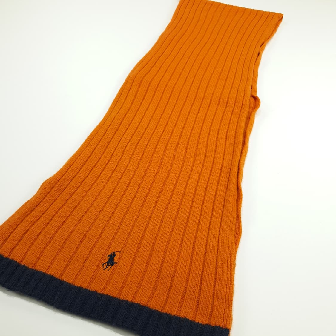 MX164 폴로 랄프로렌 오렌지 리브드 램스울 니트 목도리 머플러 상품이미지2