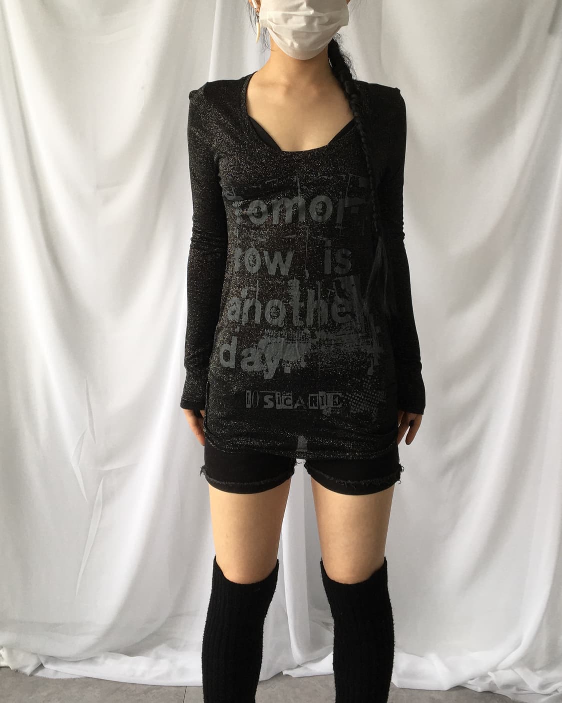 Full glitter lettering printing mesh sle 상품이미지8