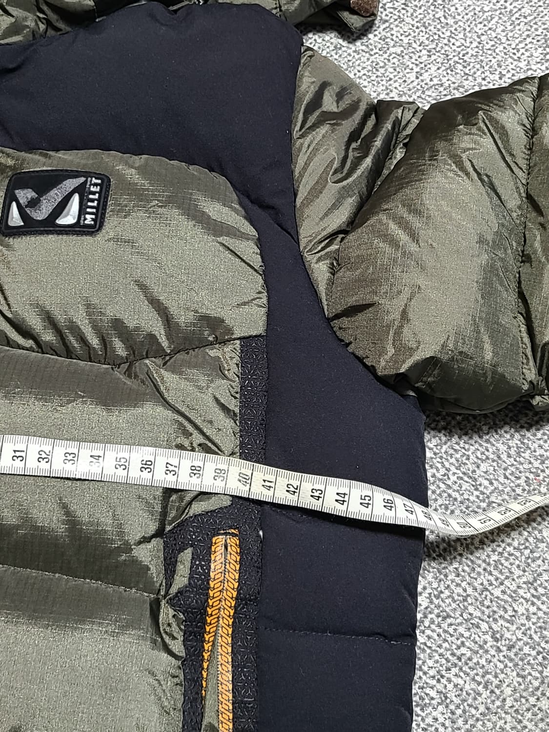 밀레  구스다운 윈드스토퍼 롱패딩 90 카키 상품이미지3