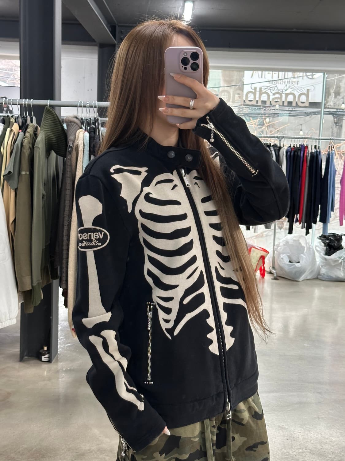 벤슨 본 스켈레톤 투웨이 넥버클 코튼자켓 상품이미지3