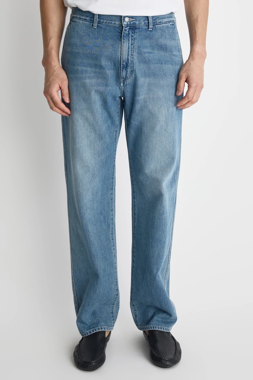 포터리 원 워시드 컴포트 데님 미드블루 0 상품이미지1