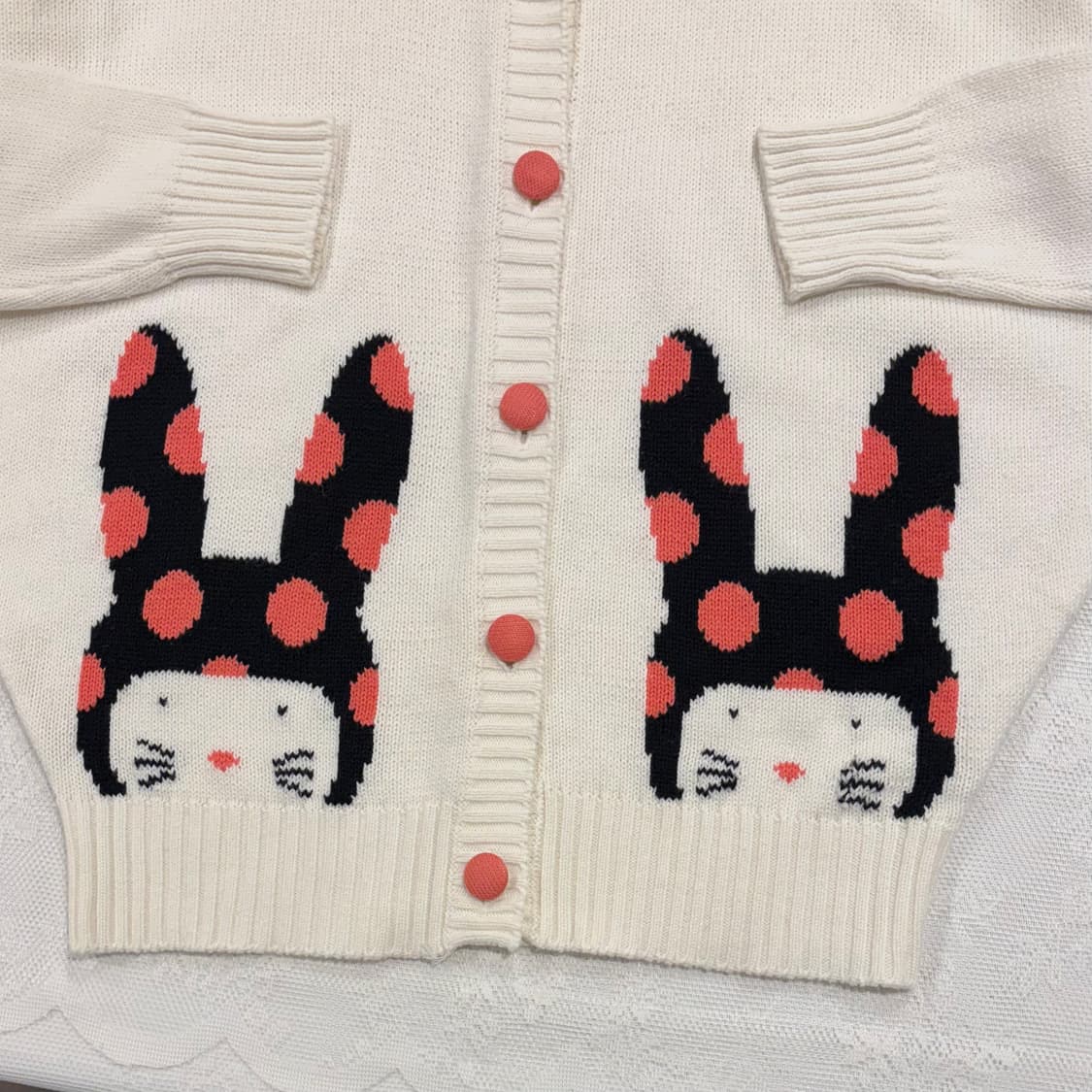 일본 빈티지 루즈핏 토끼 아방핏 니트 가디건 모리걸 상품이미지9